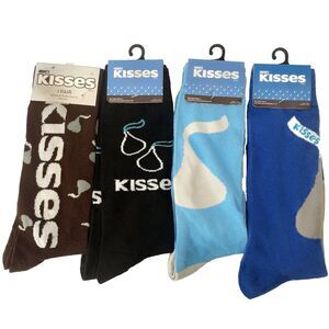 Hershey's Kisses Candy Pack 4- pair Novelty Mens Adult Size 6-12 Socks NWT